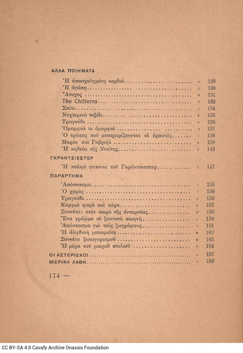 19,5 x 14 εκ.2 σ. χ.α. + 176 σ., όπου στο φ. 1 κτητορική σφραγίδα CPC στο recto και στ